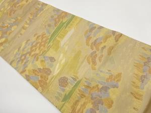 松に屋敷・山並み模様織出し袋帯